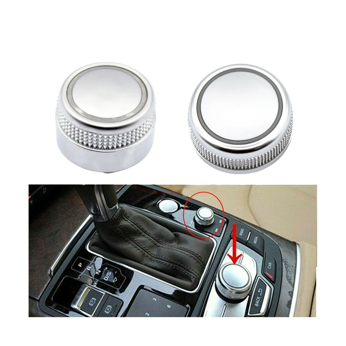 4G0919069 4G0919070 MMI Radio Volume Knob Rotary Button Switch & Menu Switch Setting Cover Cap for Audi A6 A7 2011-2018