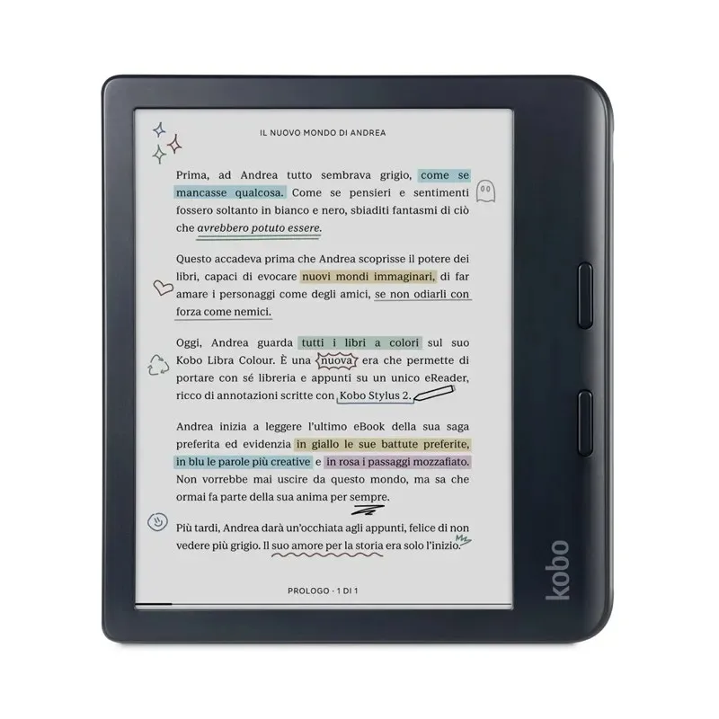 Kobo Libra Colour 7" Color E-Reader Waterproof E-ink Display with Stylus US Version Lightweight Handheld Digital Book Tablet