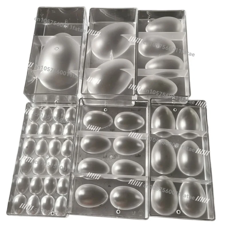 Multi-specification Easter Egg Chocolate Mold Smooth Surface PC Material Oval Egg Shape Mold Hand-baked