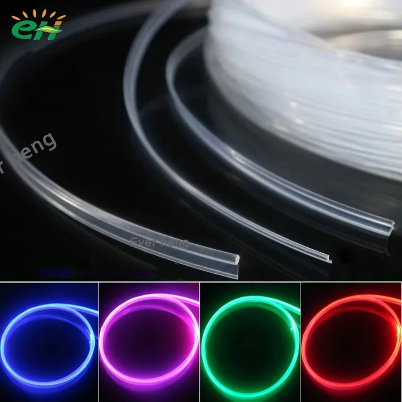 Transparente Farbe Lichtleiter leiste Glasfaser PVC 2 mm3mm einteilige Karte Rock Innen licht Tür Instrument Mitte Zier leuchte