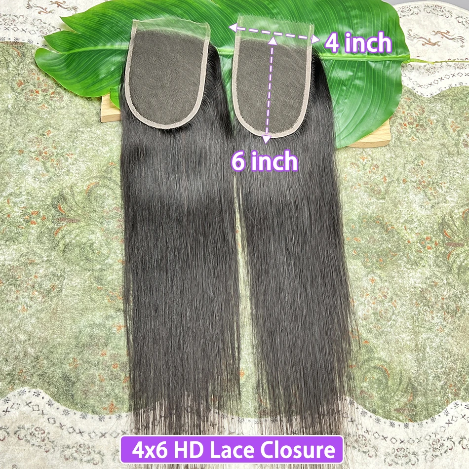 

Прямая невидимая HD-заколка-кружево 4x6 из натуральных человеческих волос, предварительно выщипанная, с отбеленными узлами, натурального черного цвета, 100% натуральные необработанные человеческие волосы