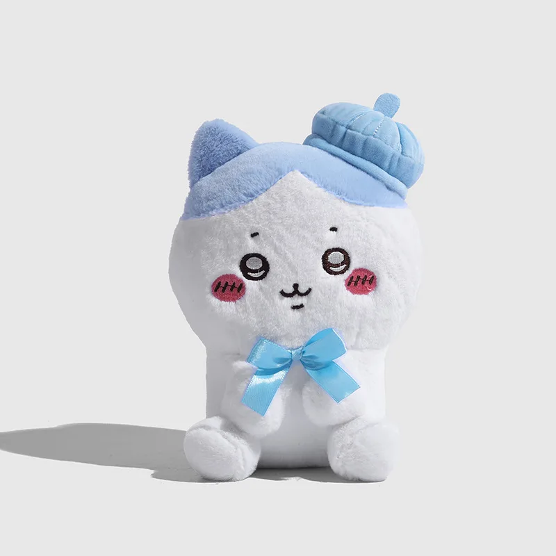18cm Kawaii Chiikawa Hachiware Usagi Cute, Beret series plush backpack pendant keychain doll toys children's birthday gift