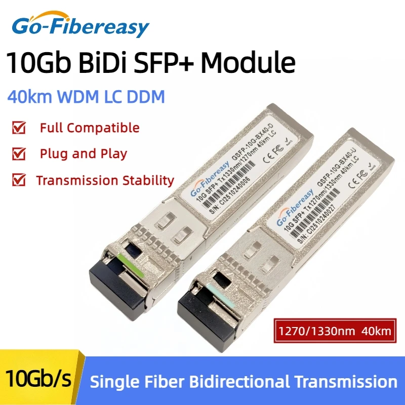 10Gb Bidi 40Km Sfp+…