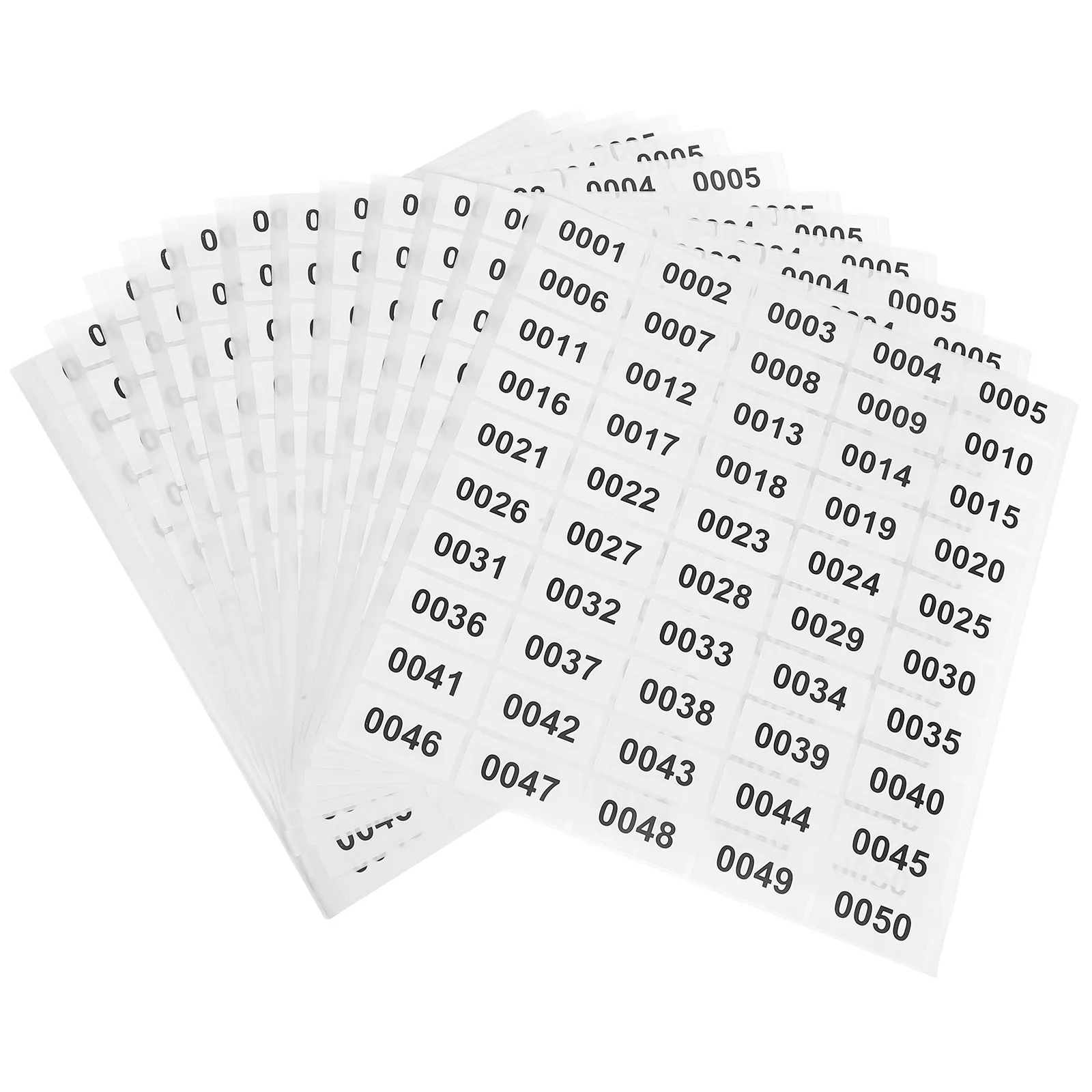 20 Sheets Number Stickers Rectangular Self-Adhesive Labels For Warehouse Office Classroom Organization Multi-Use Identification