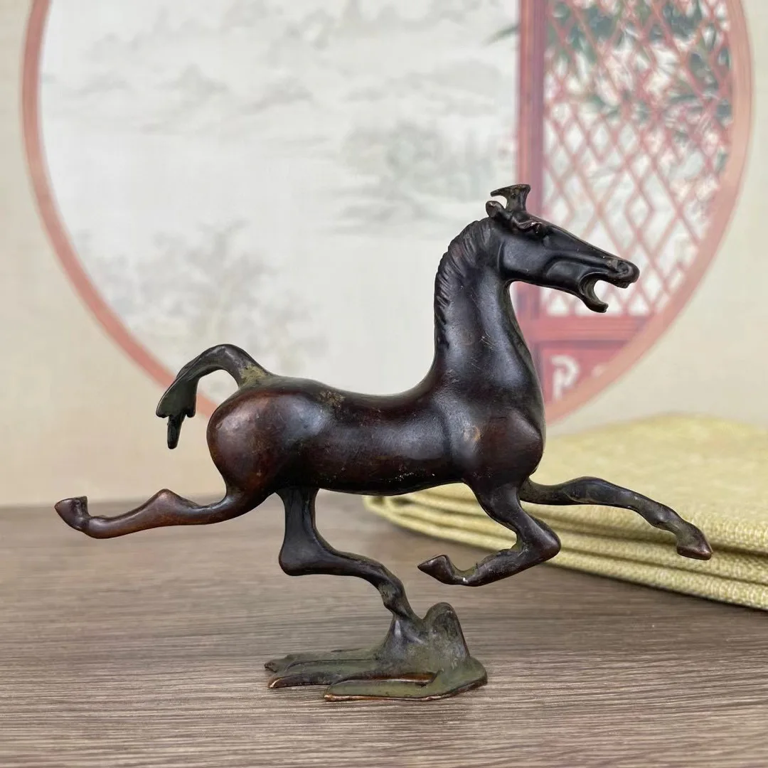 Antique Style Galloping Horse Sculpture, Metal Horse Ornament, Traditional Tabletop Collectible Home Decoration