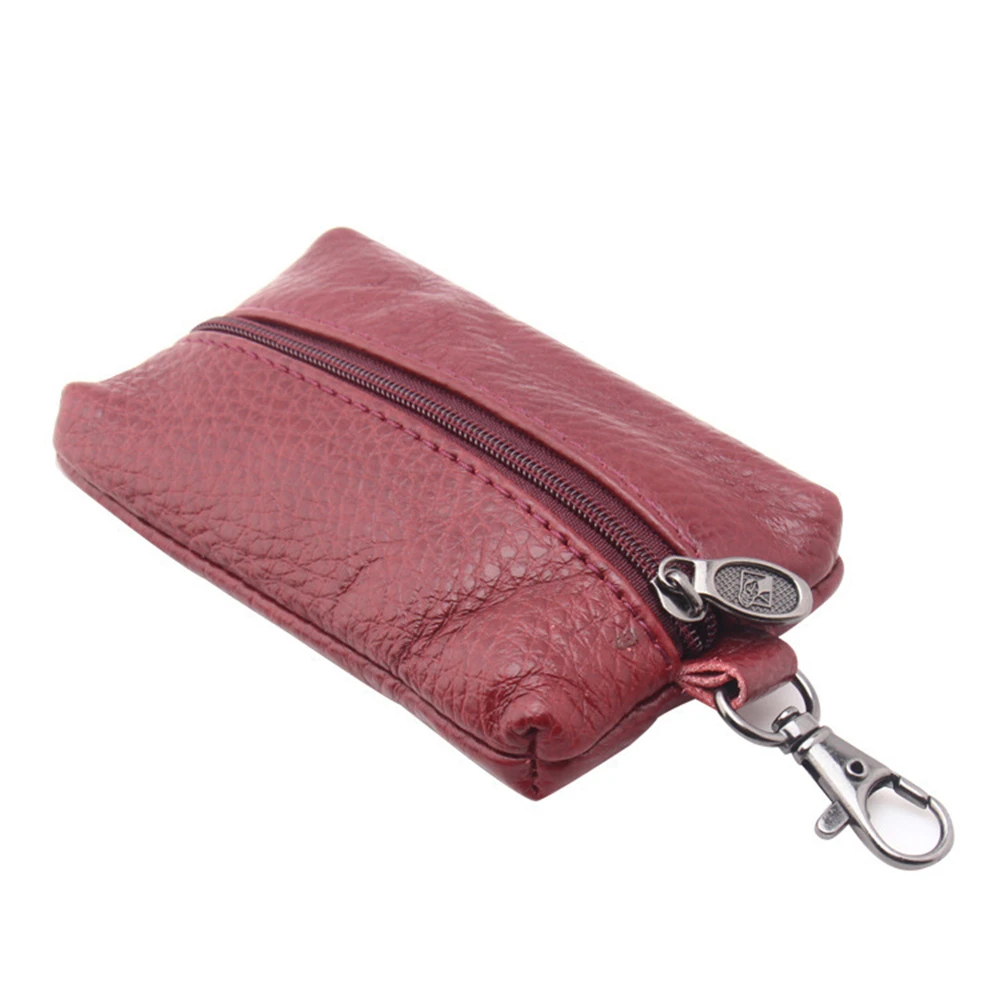 Leather Key Wallets Short for Men And Women Key Holders Organizer with Zipper Car Key Chain Keychain for Housekeeper