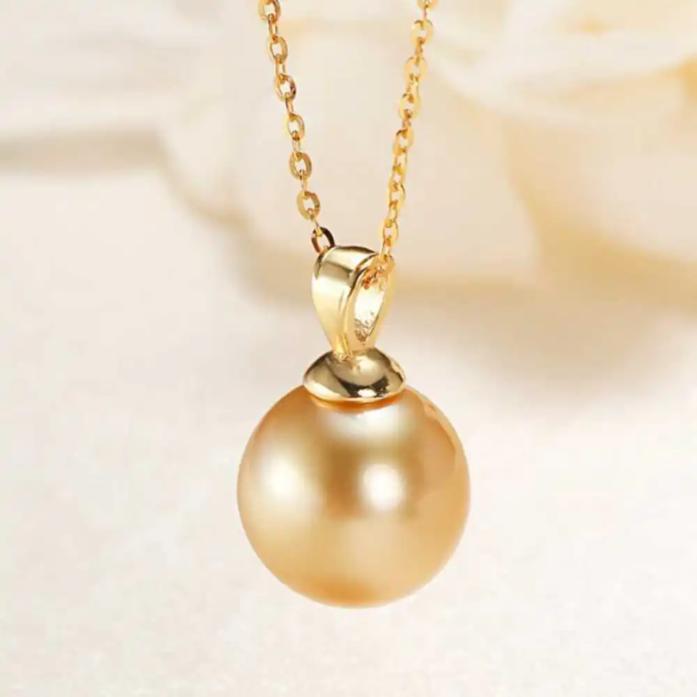 

16MM Golden Shell Pearl Pendant Gold Necklace 18inch VALENTINE'S DAY Beautiful Halloween Easter Wedding Ear stud New Year