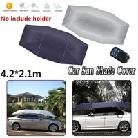 Sombrilla de verano para coche de 4,2x2,1 m, techo plegable completamente automático, cobertizo de protección solar de verano, cubierta de dosel portátil con Control remoto