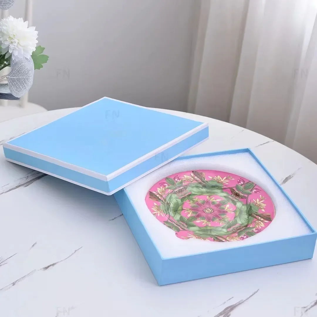 

Roaming Meijing 20cm Dinner Plate Bone China Dish Tableware Food Tray European Western Cuisine Plate Double Plate Suit