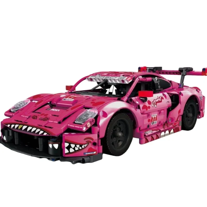 

2026 new Brand new pink sports car building block toy car, perfect for DIY projects or as a birthday/Christmas gift