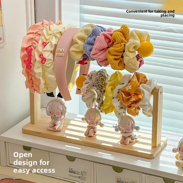 

Wooden Hair Accories Organizer Large Capaci Hair Tie Display Stand Hairband Arranger Children's Hair Cord Braet