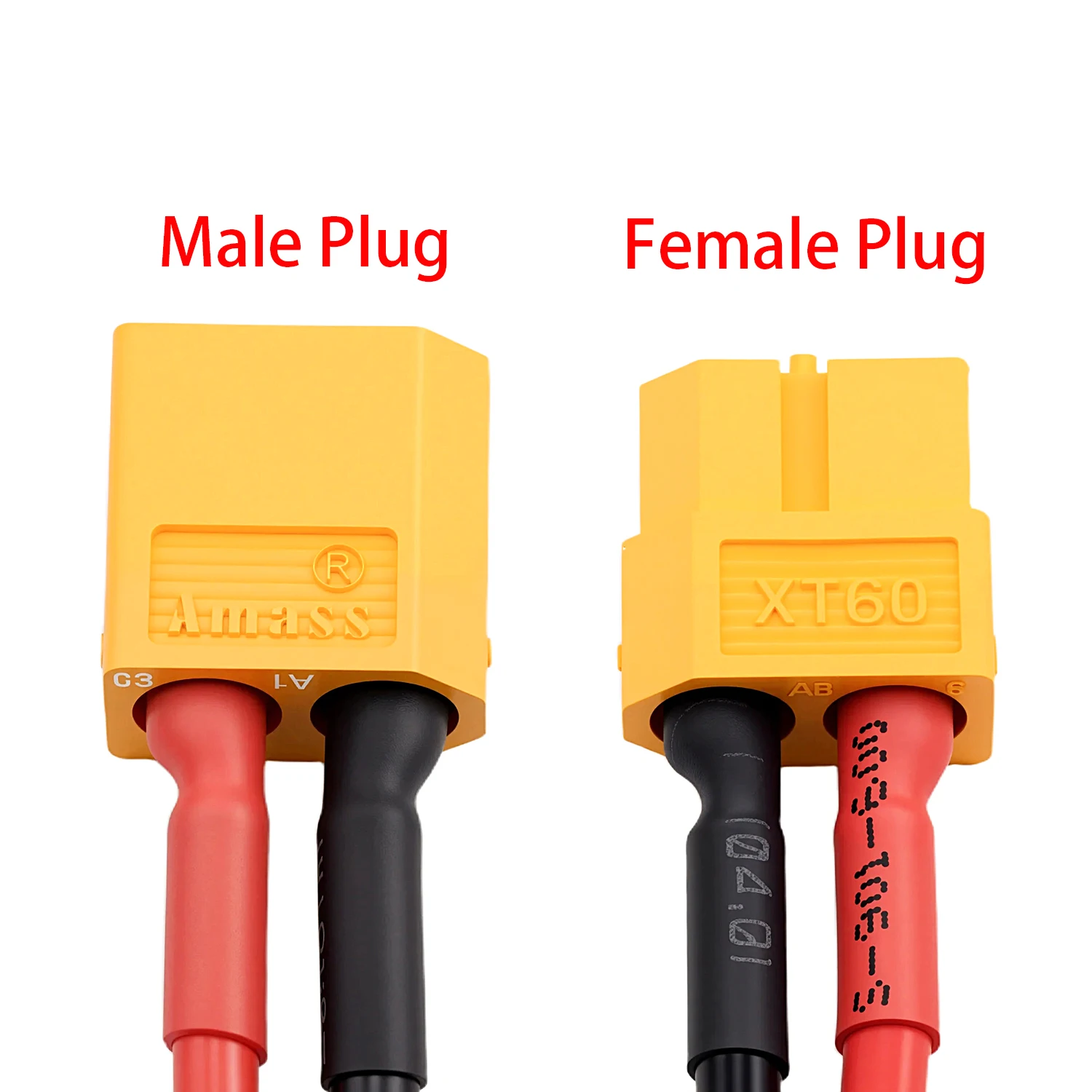 TCRC 5Pairs 100mm Amass XT60 Plug Female and Male Connectors with 14AWG Silicon Wire for RC Lipo Battery Cable FPV RC Car Boat view 5