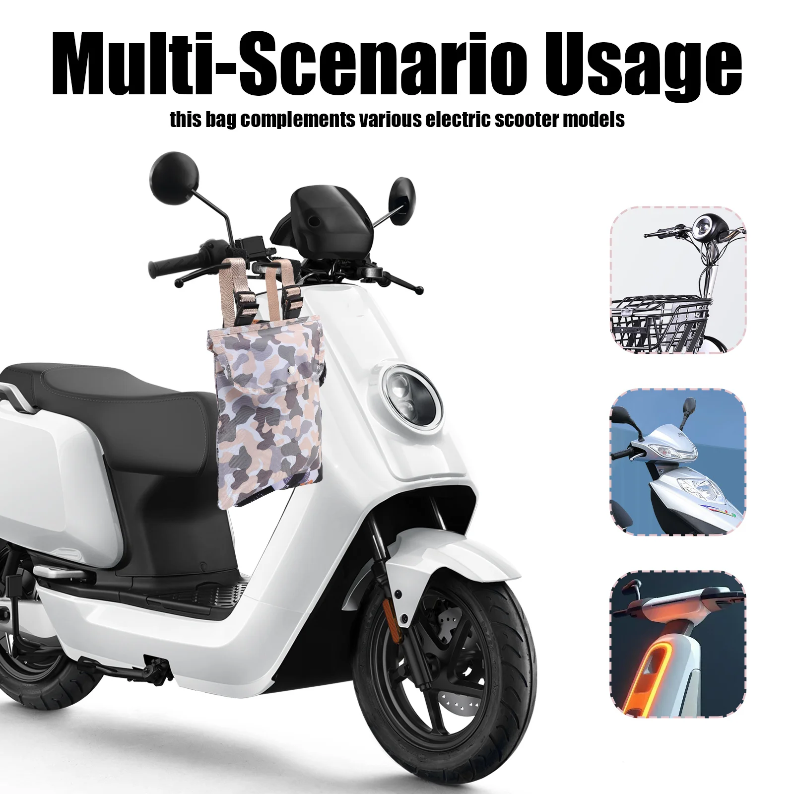 

Electric Bike Front Bag Large Capacity Waterproof Hanging Organizer Handlebar Storage Pouch for Scooter Motorbike Travel