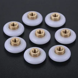 DRELD 8pcs Bath Shower Door Rollers /Runners Wheels Pulleys 18mm Dia Wheel Replacement Part For Shower Enclosures Cabins Runner