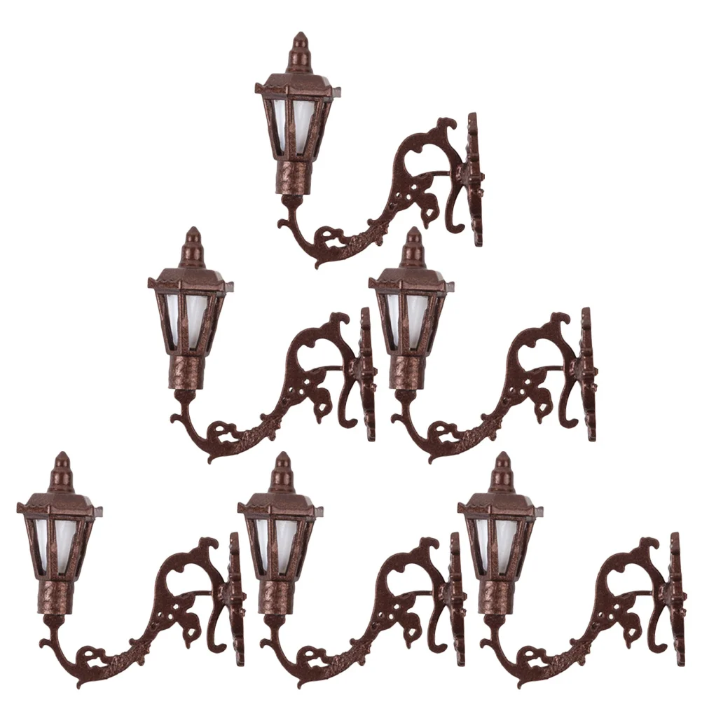 6 Pcs Dollhouse Wall Light Mini Lamp Model Retro Decor LED Miniature Abs Simulation Toy