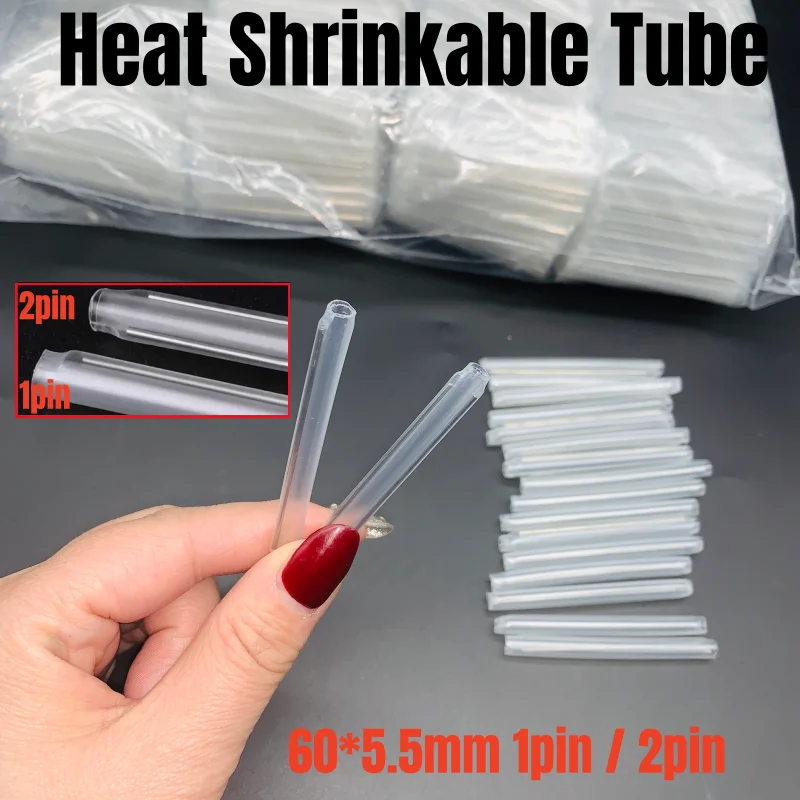 500/1000pcs Heat Shrinkable 60*5.5mm 1pin 2pin Smoove Fiber Optic Splice Protector Tubo Cable Heat Shrink Tube Protector Sleeves