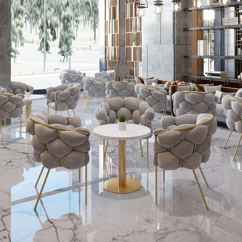 Designer Nordic Dining Chairs Office Luxury Design Gold Modern Dining Chairs Arm High Cadeiras De Jantar Kitchen Furniture