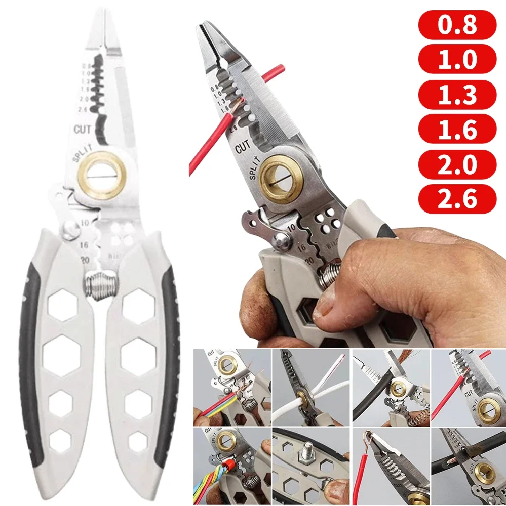 

7 Inch Multifunctional Stripping Pliers Multipurpose Crimping Plier Repair Tool Pliers for Stripping Cutting Crimping