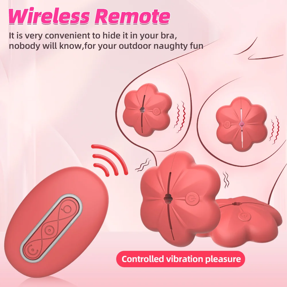 

Wireless Remote Nipple Clamps Vibrator Invisible Wearable Adjustable Nipple Clip Breast Massage Stimulator Sex Toys for Women