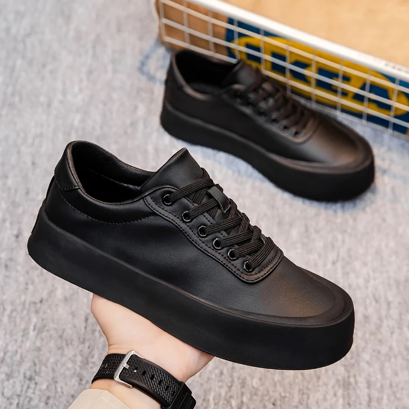 Leather Men's Casual Shoes lace up oxfords Chaussure Homme Heren Schuhe Zapatos Hombre Sapato Masculino Shoes Mens Sneakers