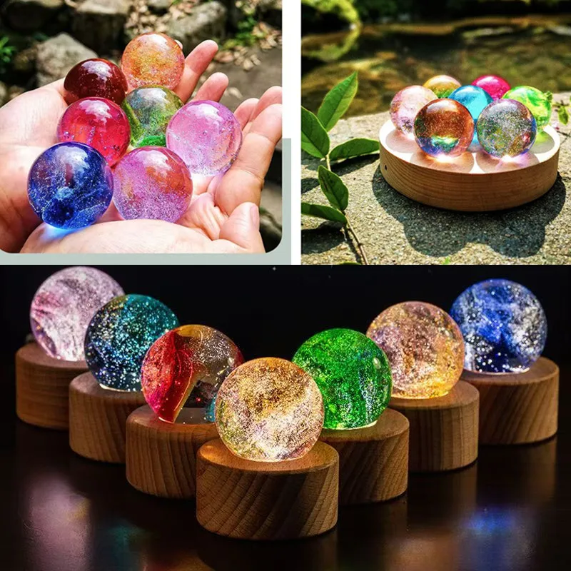 Fantasy Colorful Glass Star Ball Luminous Planet Astronomy Planets Ball Fantastic Style Home Decoration Cosmic Model Gift