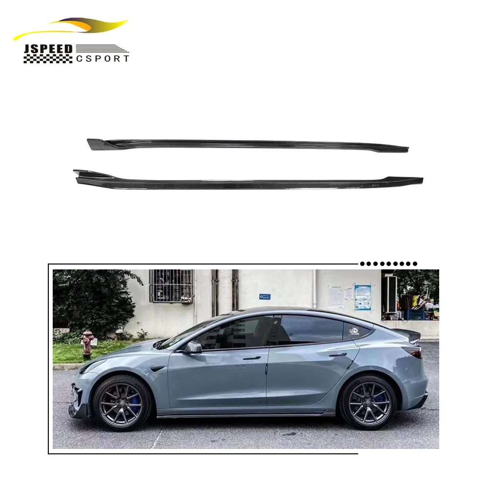 

Suitable for The true carbon fiber side skirt extended lip swingarm panel of Tesla Model 3 17-21