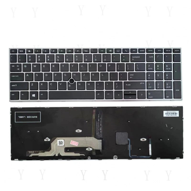 

Y+ L28407-001 Для HP ZBOOK 15 G5 17 G5 Клавиатура с подсветкой, серебристая рамка L12764-001