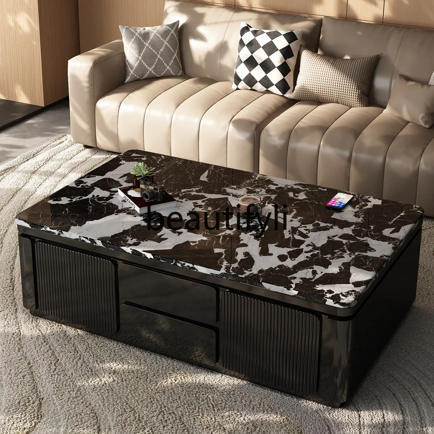 GG Natural Marble Imported Luxury Stone Light Luxury Villa Home Living Room Luxurious High-End Feel
