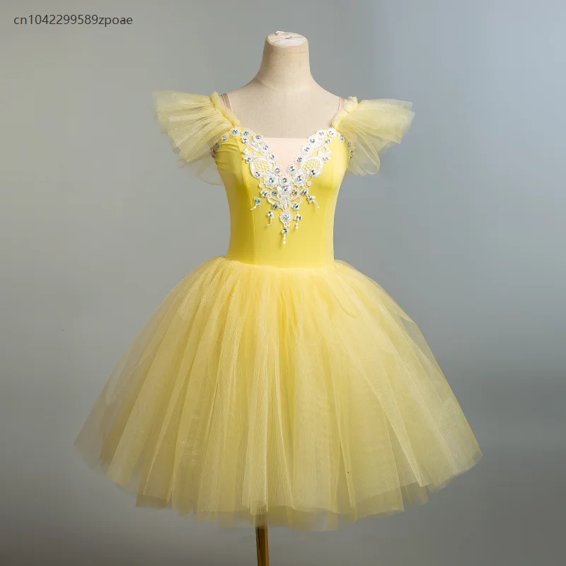 Robe longue Tutu de Ballet bleue pour enfants, Costume de spectacle de danse du cygne pour filles, robe de danse du ventre à bretelles, 2025
