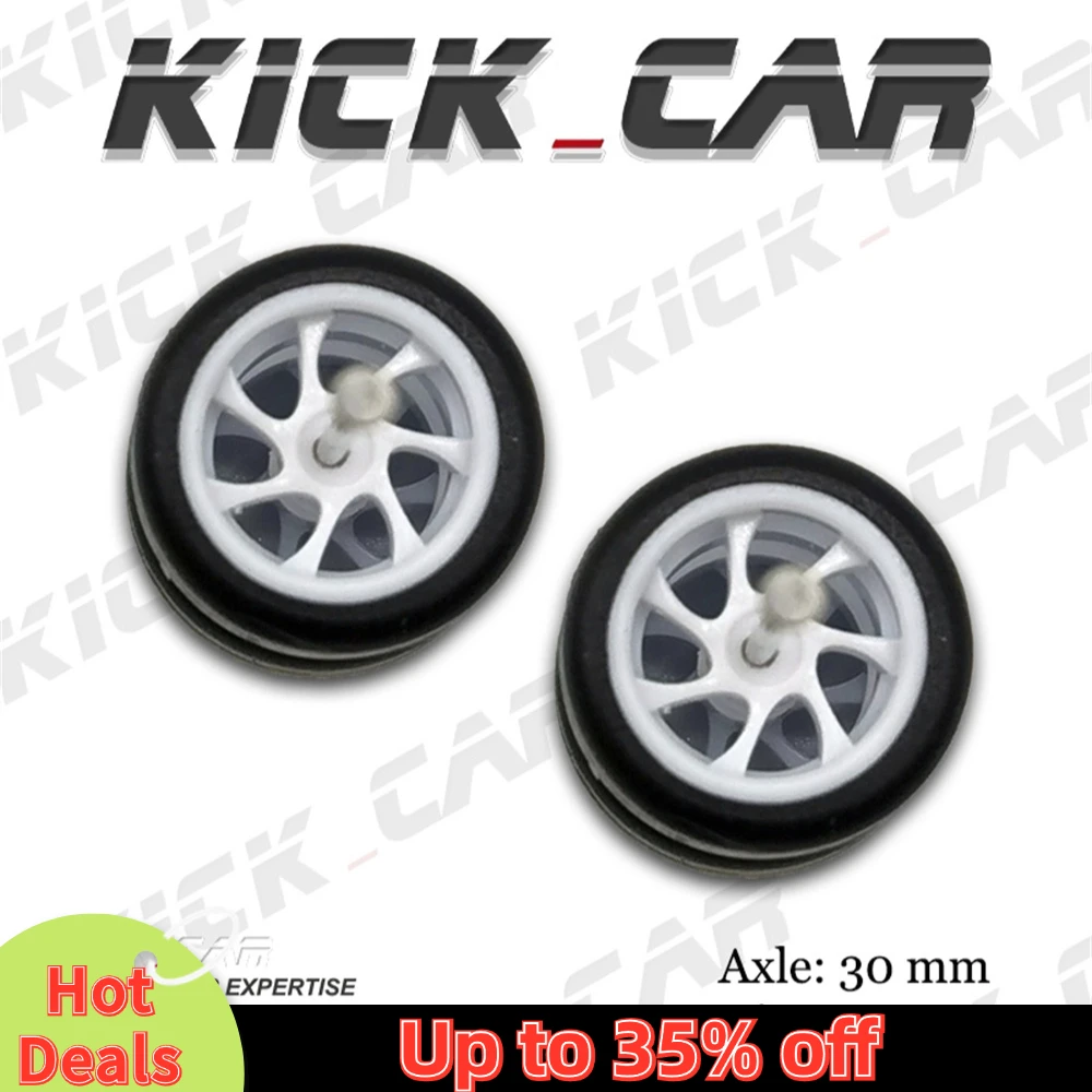 1/64 Model Car Wheels with Rubber Tires Seven Spoke Refitting Parts for Diecast Hot Wheels Mainline Matchbox Tomica D:11mm 1 Set