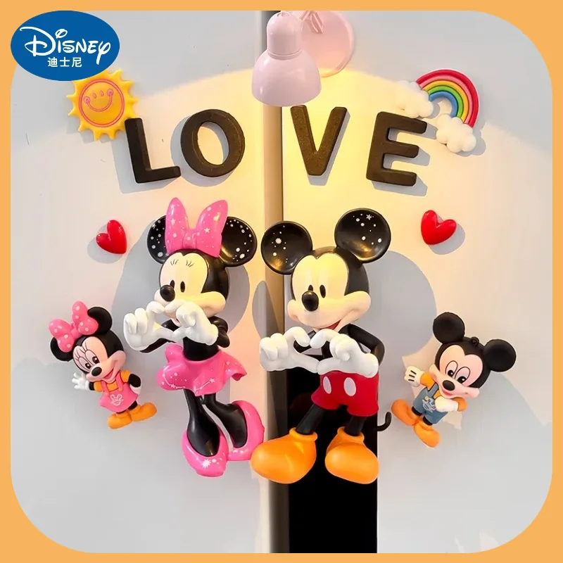 Disney Cartoon Mickey Cute Creative 3d Stereo Refrigerator With Magnetic Stickers Theft Door Opening Board Side Decoration Gift