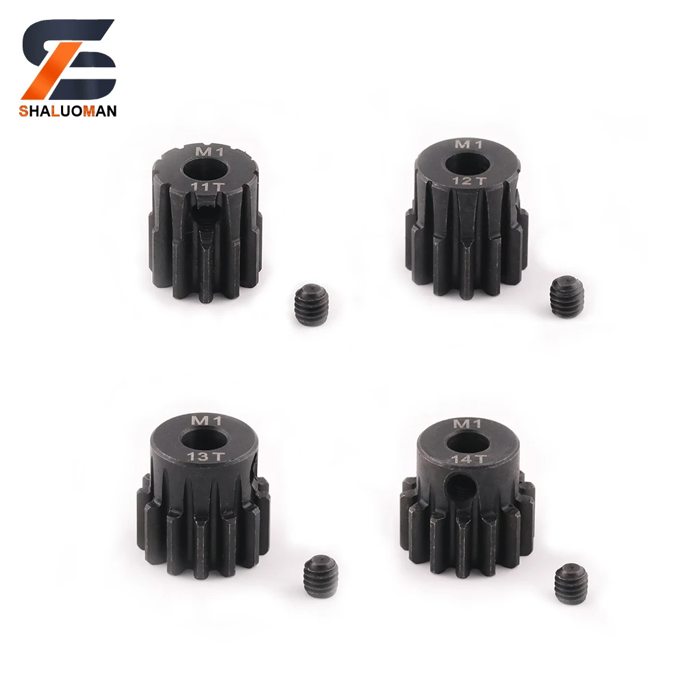 M1 5mm 11T 12T 13t 14T 15T 17T 18T 20T 21T 24T 25T 26T 27T 28T Steel Metal Pinion Motor Gear for 1/10 1/8 1/7 RC Model Car Motor