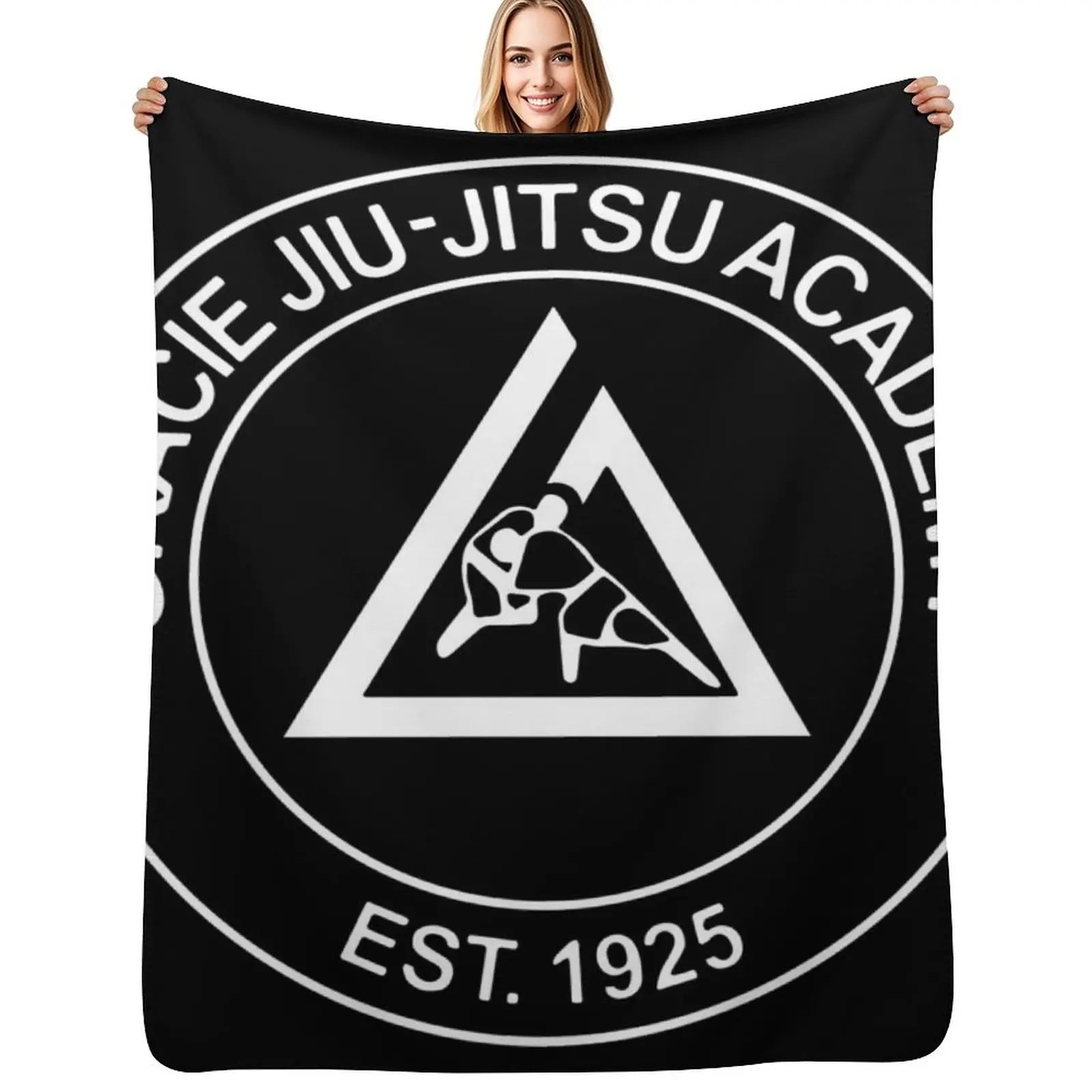 Gracie Jiu Jitsu Throw Blanket Travel Size Cozy Blanket for Plane Train