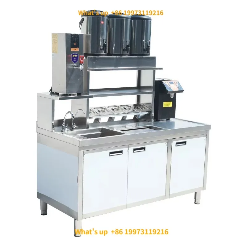 2026 personalizado todo el juego de equipo Bubble Ta mesa de trabajo OEM Bubble Ta de acero inoxidable barra de mostrador de refrigeración para Milk Ta S