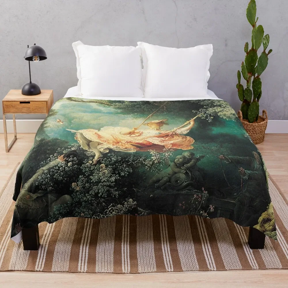 

HD. The Swing, by Jean Honor Fragonard HIGH DEFINITION Throw Blanket Cozy Light Blanket for Travel Camping Picnic