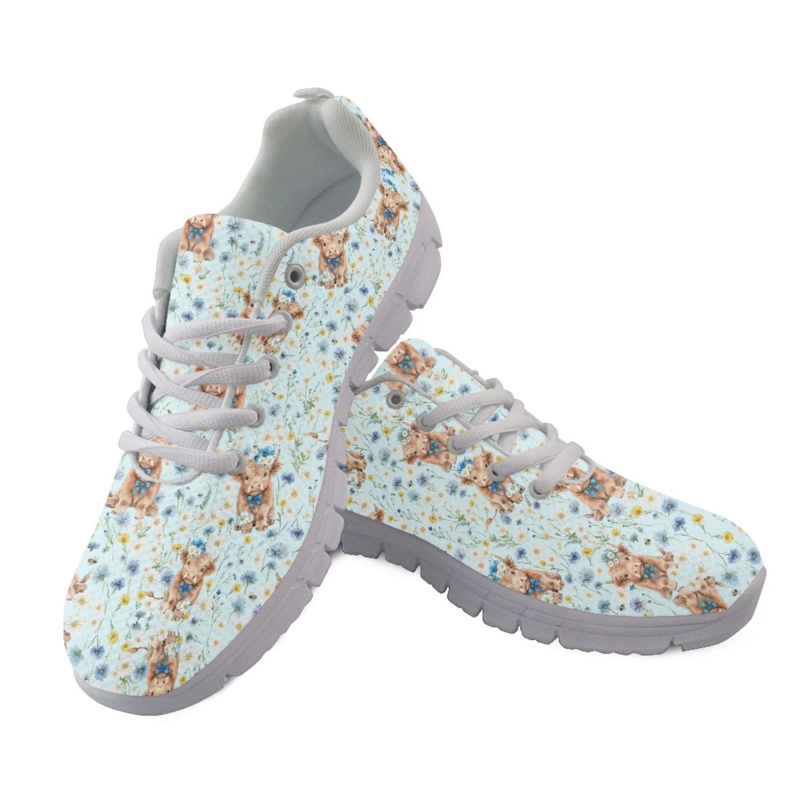 Coloranimal Daisy Calf Mesh & EVA Sole Women's Tennis Shoes Lightweight Walking Shoes for Mens New Arrival