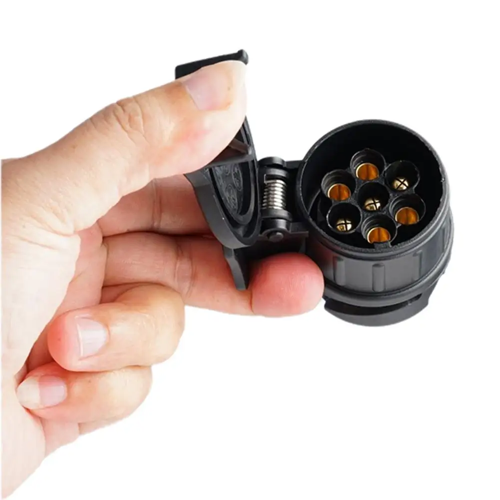 12V 13 ถึง 7 PIN ลากจูงปลั๊ก SOCKET ทนทาน Trailer Connector ลากจูงอะแดปเตอร์เชื่อมต่อสําหรับลากจูงรถบรรทุกสําหรับ Touring รถพ่วง