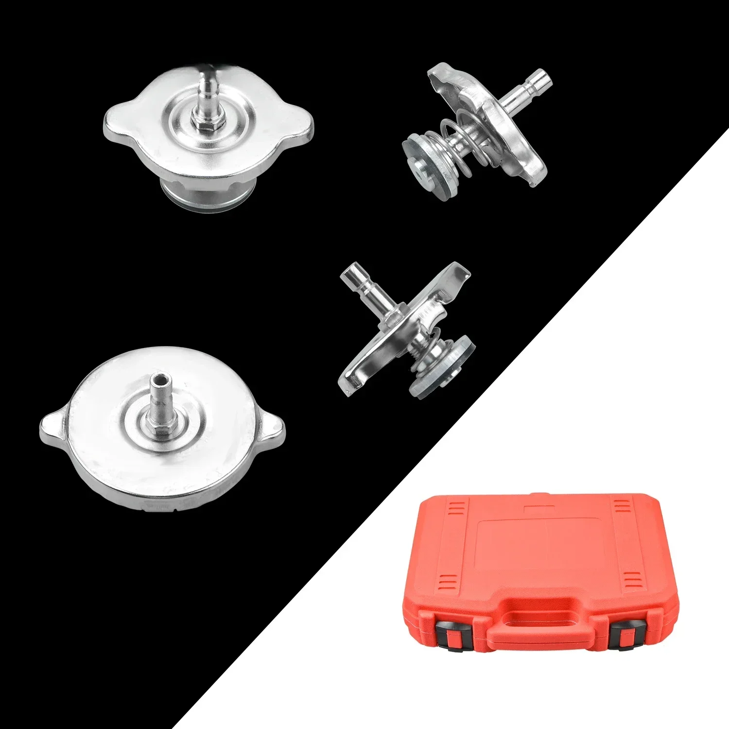 15Pcs Universal Radiator Pressure Tester Vacuum Type Cooling System Head Gasket Leak Test Detector Set