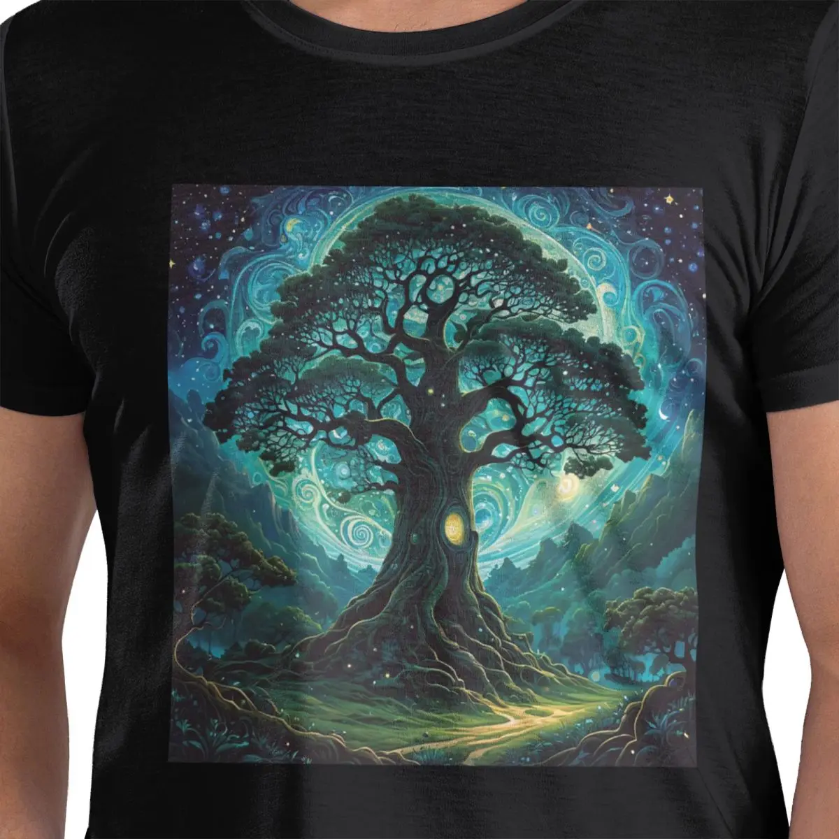 

Magic Green Tree 100% Cotton T-Shirt Men's Funny T Shirts Men Crew Neck Short Sleeve S-6XL