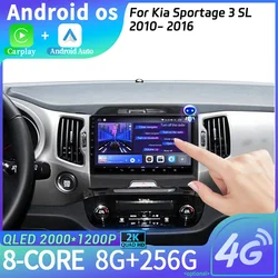 Android 14 inalámbrico Carplay estéreo pantalla unidad principal Radio de coche navegación Multimedia para Kia Sportage 3 SL 2010-2016 WIFI