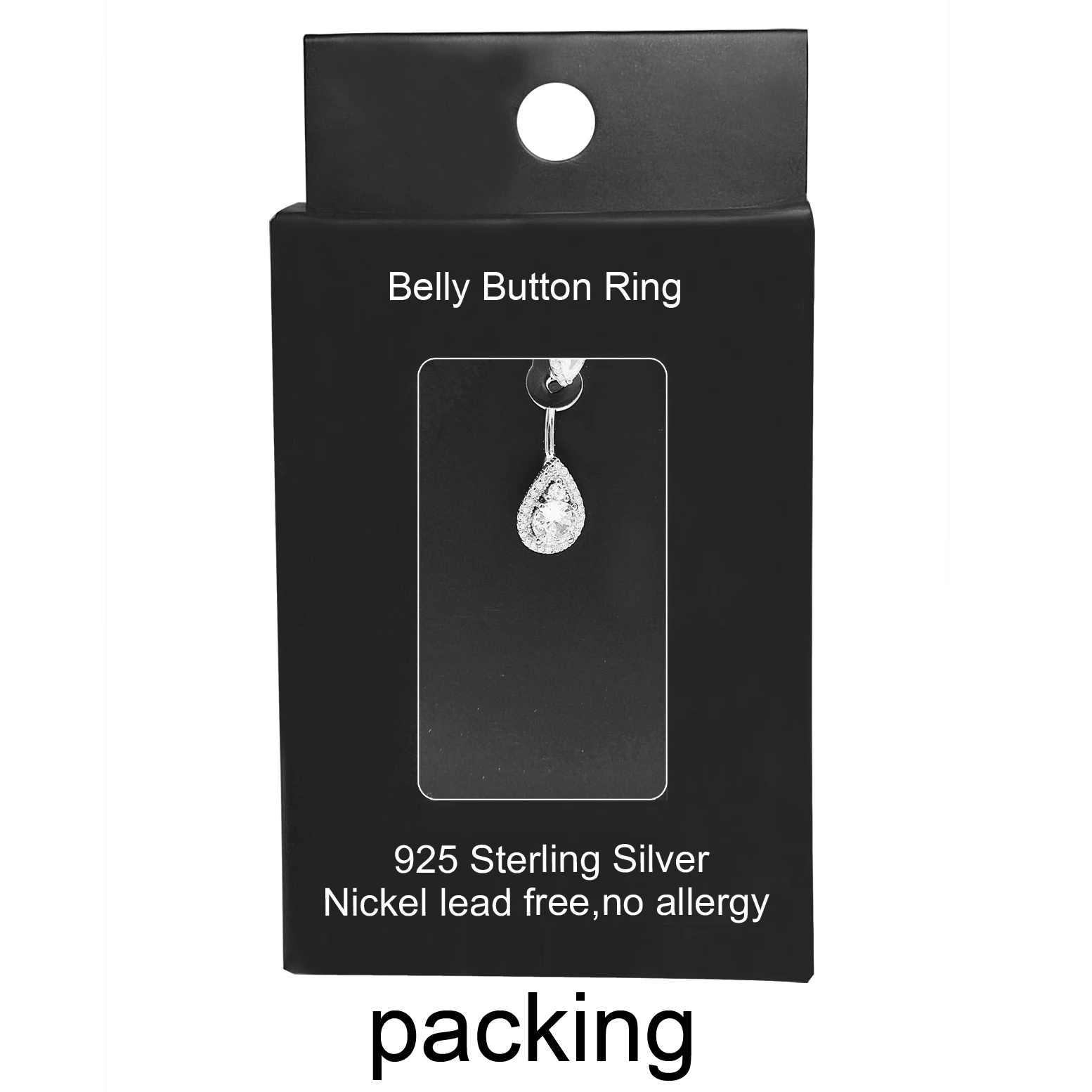 1pc  925 Sterling Silver Belly Button Rings for Women  Clear CZ Navel Barbell  Navel Bars Piercing Jewelry