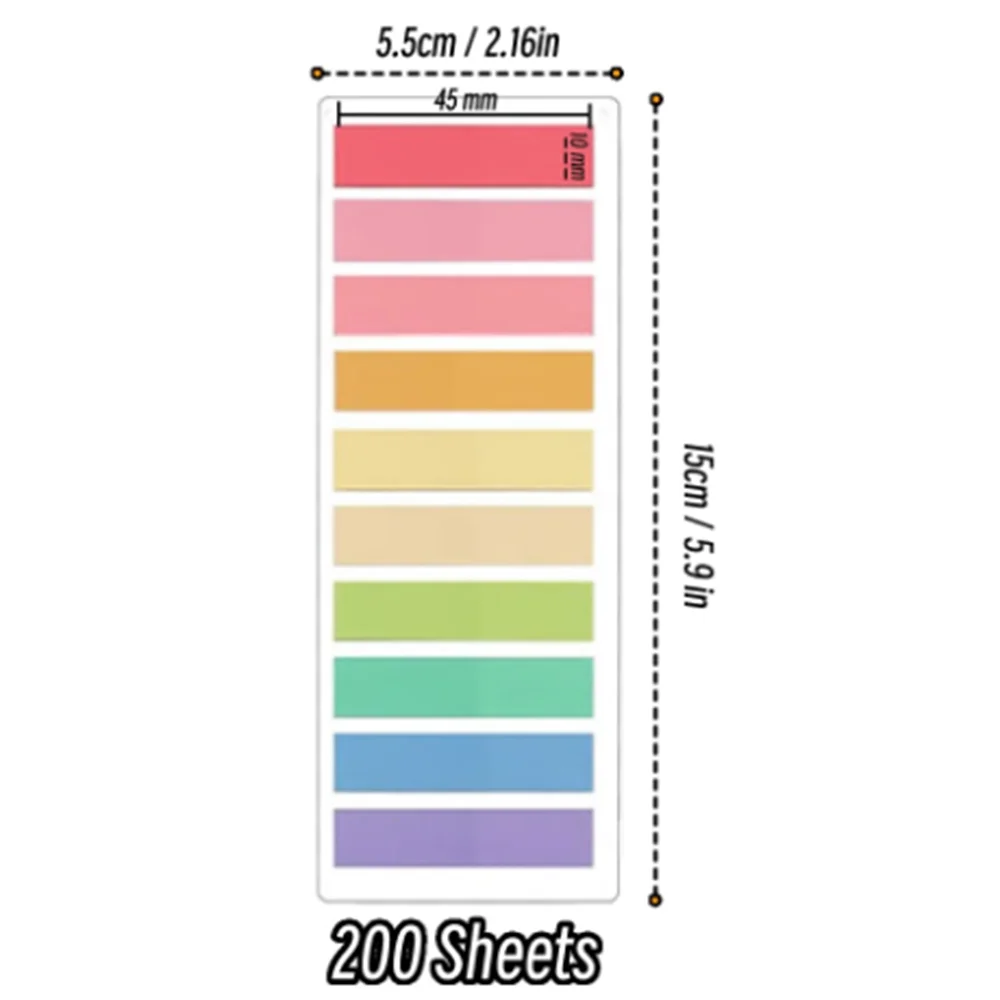 2400 Sheets Random Colors Stickers Transparent Index Creative Memo Pads Office School Stationery Self-Adhesive Stickers