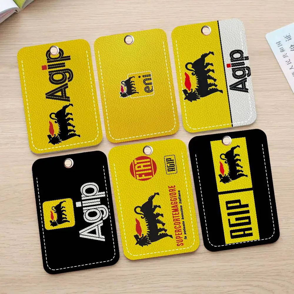 

A-Agip E-Eni Racing Car Bank Card,Subway, Bus Card Holder Keychain Key Ring Door Access Tags ID Card Case Keychain Access