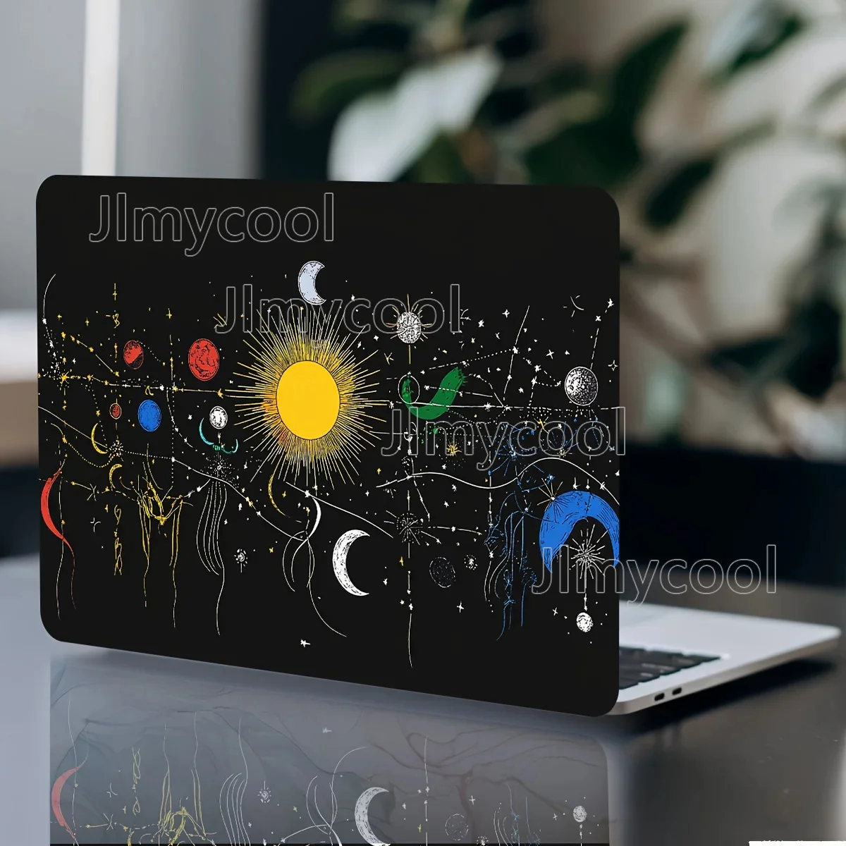 2 paquets modèle ordinateur portable Art soleil lune Tonghui décalcomanie étui universel Netbook peau autocollant Non réutilisable ordinateur portable peau autocollants