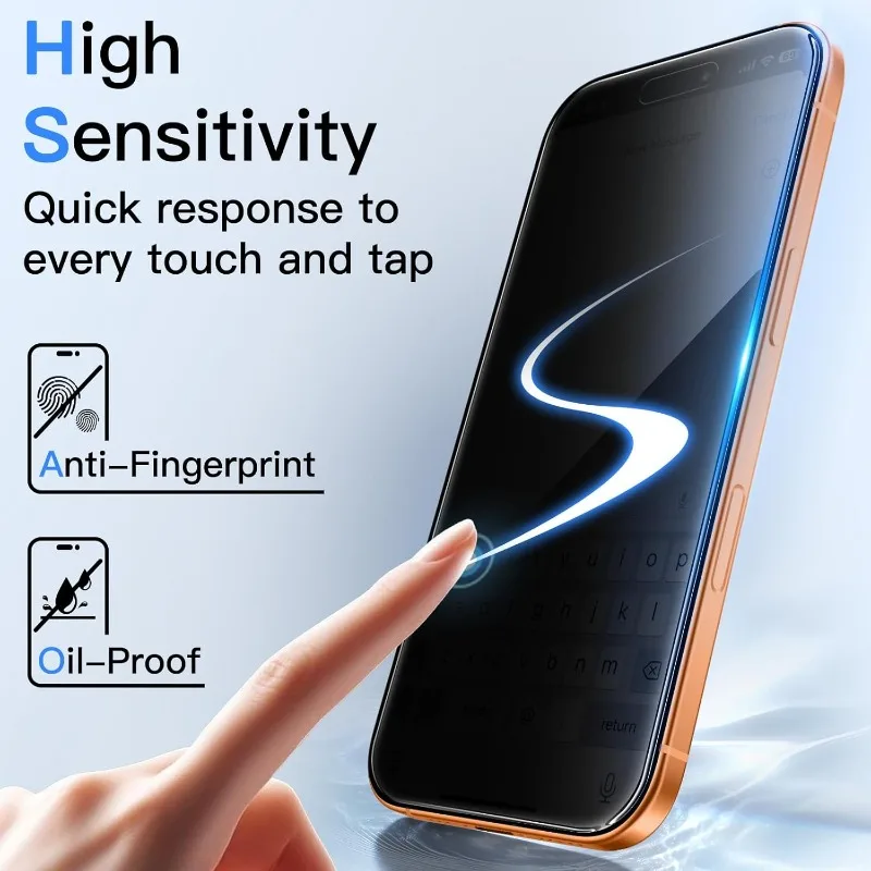 1-2PCS Easy Install Tempered Glass Privacy Screen Protectors for iPhone 17/17 Air/17 Pro/17 ProMax Anti-spy Auto Alignment Kit