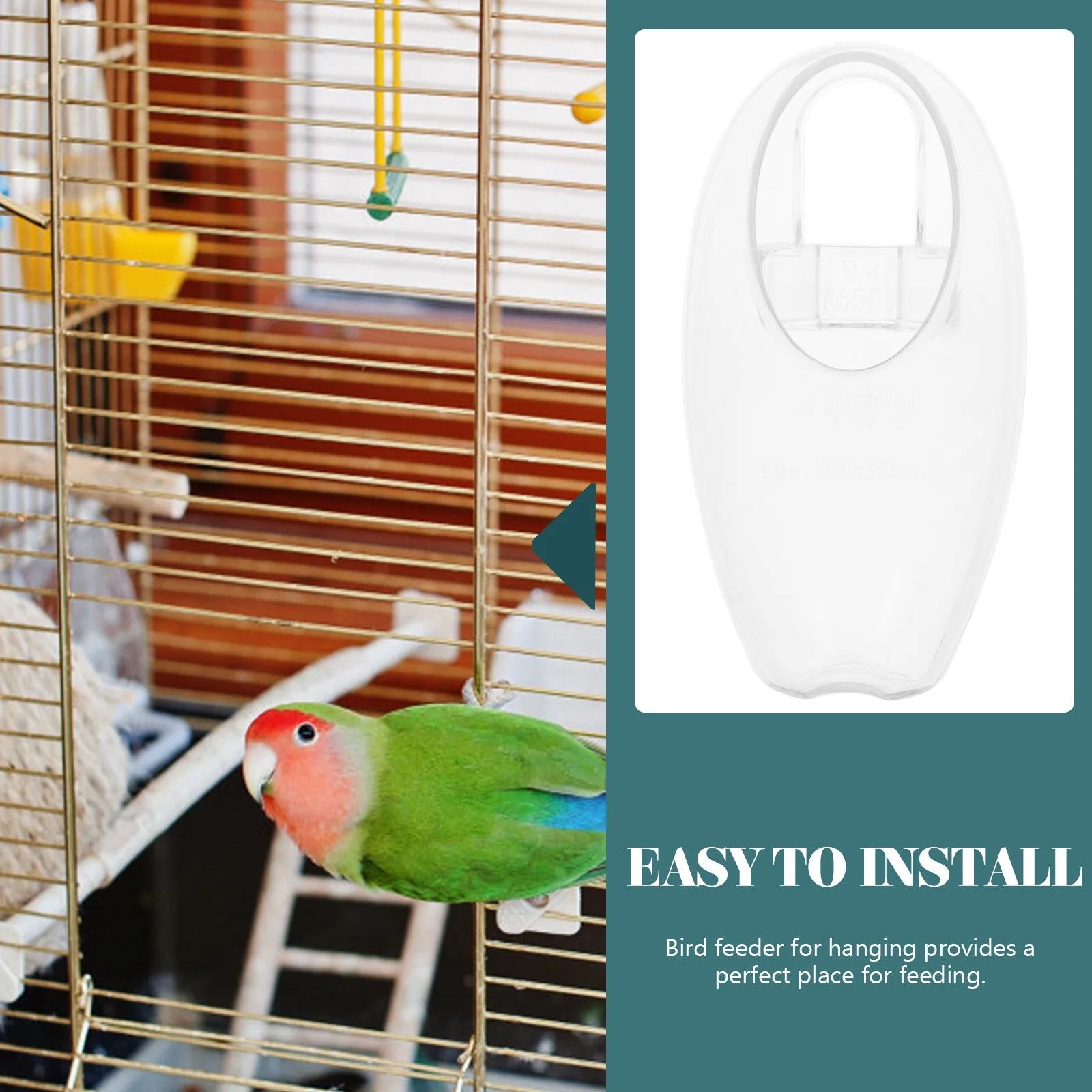 

Hanging Bird Feeder No Mess For Cage Cockatiel Parrot Inside Window Feeder Transparent Weather Resistant Bird Feeding Supplies