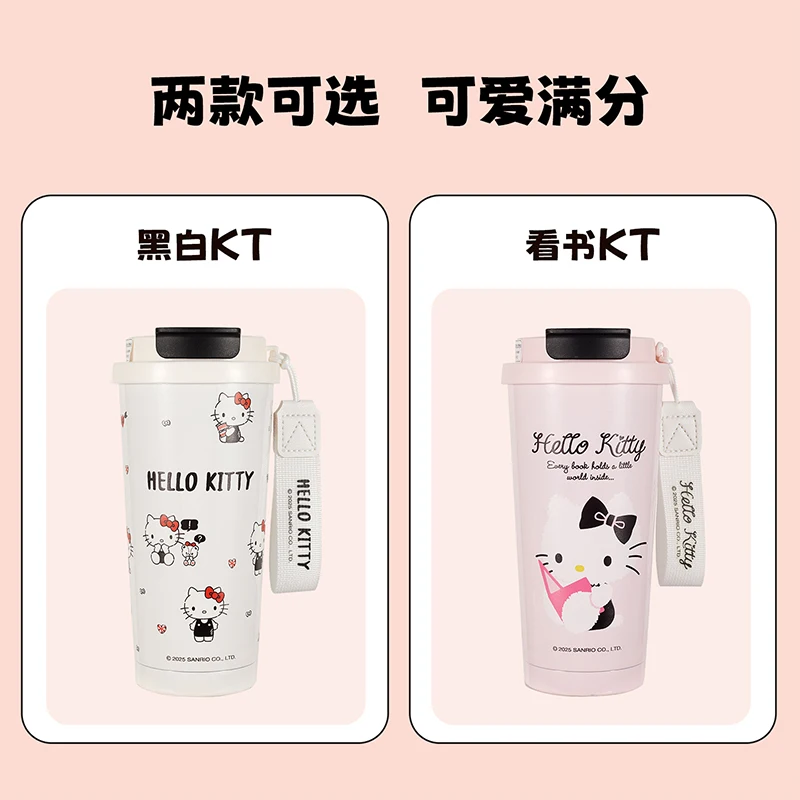 サンリオ ハローキティ SUS304 トラベルマグ 520ml 漫画風 断熱ステンレス鋼製 水筒 ダブルシップ カラフルストローカップ