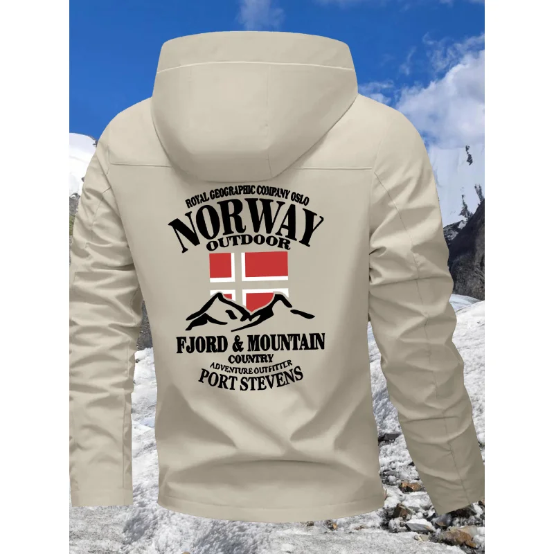 Nuove giacche da coppia con stampa norvegese per la primavera e l'autunno, giacca da trekking antivento per tutte le stagioni, capispalla unisex