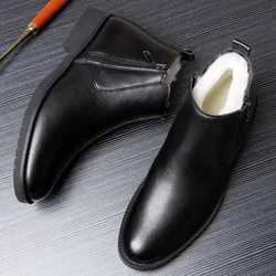 Men Boots Autumn and Winter Ankle Boots Men's Cotton Shoes Cowhide High Top Casual Shoes Man Leather Shoes Men's Shoe
