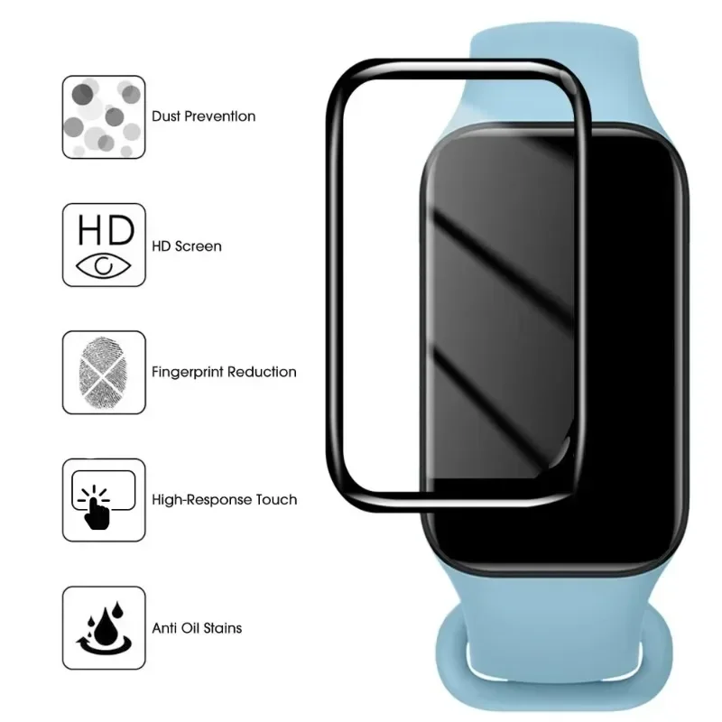 Protector de película de borde curvo 3D para Xiaomi Band 8 9, cubiertas protectoras de pantalla activa para Mi Band 8 9, accesorios para reloj inteligente activo